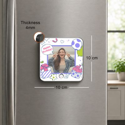 Customized Happy Birthday Musical Fridge Magnet with Music Speaker  Rechargeable Speaker with On/Off Button  Birthday Gift for Girlfriend, Sister, Best Friend